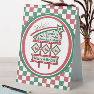 Santa’s Retro Marquee – Ho Ho Ho Merry & Bright Table Tent
