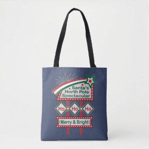 Santa’s Retro Marquee – Ho Ho Ho Merry & Bright Tote Bag