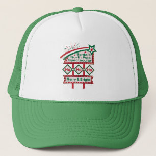 Santa’s Retro Marquee – Ho Ho Ho Merry & Bright Trucker Hat