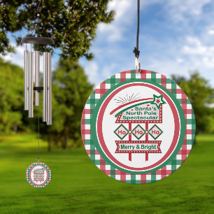 Santa’s Retro Marquee – Ho Ho Ho Merry & Bright Wind Chime