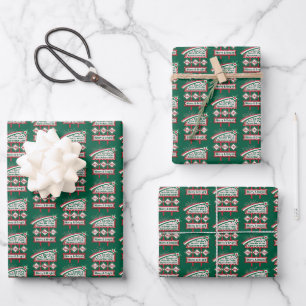 Santa’s Retro Marquee – Ho Ho Ho Merry & Bright Wrapping Paper Sheets