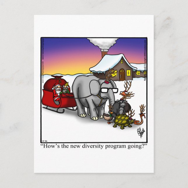 Santa’s Sleigh Humor Postcard (Front)