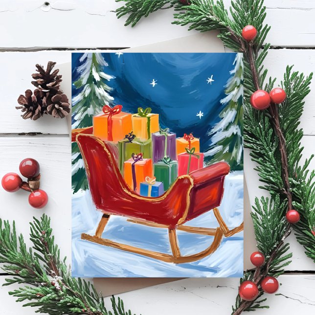 Santa’s Sleigh Merry Christmas  Holiday Card (Creator Uploaded)