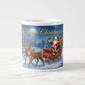 Santa’s Snowy Sleigh Ride Giant Coffee Mug