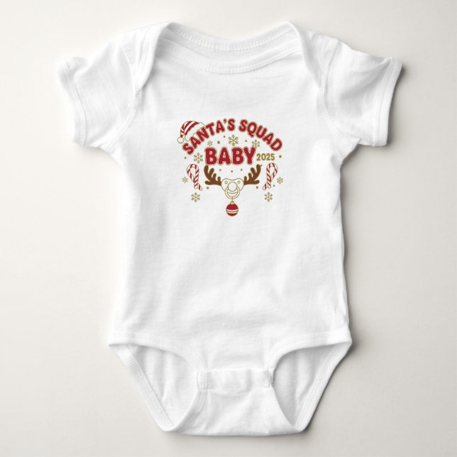 Santa’s Squad – Baby 2025 | Cute Christmas Baby Baby Bodysuit (Front)