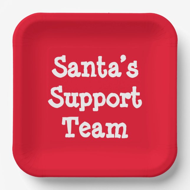 Santa’s Support Team Paper Plates (Front)
