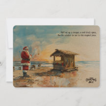 Santa’s Tropical Manger Christmas in July Card