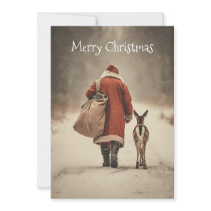Santa’s Winter Woodland Journey Holiday Card