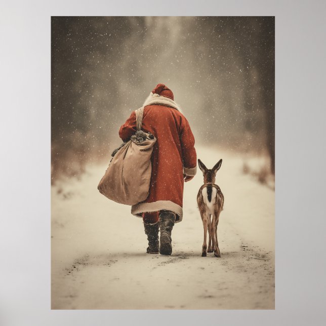 Santa’s Winter Woodland Journey Poster (Front)