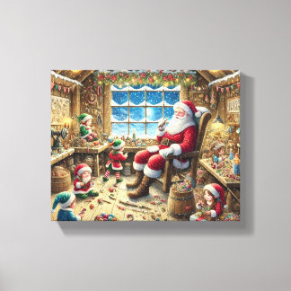 Santa’s Workshop Christmas Wall Art | Cozy Rustic