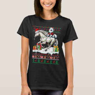 Santa Samoyed Riding Horse Christmas Sweater Lover