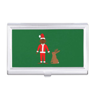 Santa Sasquatch and Jackalope Christmas Business Card Case