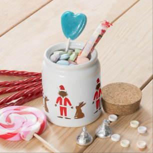 Santa Sasquatch and Jackalope Christmas Candy Jar