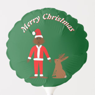 Santa Sasquatch and Jackalope Christmas Custom Balloon