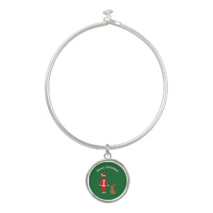 Santa Sasquatch and Jackalope Christmas Custom Bangle Bracelet