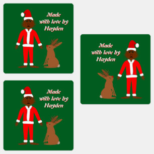 Santa Sasquatch and Jackalope Christmas Custom Labels