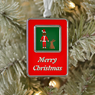 Santa Sasquatch and Jackalope Christmas Custom Ornament