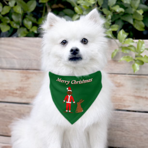 Santa Sasquatch and Jackalope Christmas Custom Pet Bandana Collar