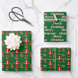 Santa Sasquatch and Jackalope Christmas Custom Wrapping Paper Sheets