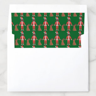 Santa Sasquatch and Jackalope Christmas Patterned Envelope Liner