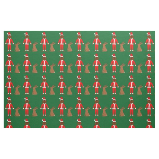 Santa Sasquatch and Jackalope Christmas Patterned Fabric