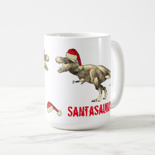Santa saurus Christmas Dinosaur Scary T Rex Elf Coffee Mug