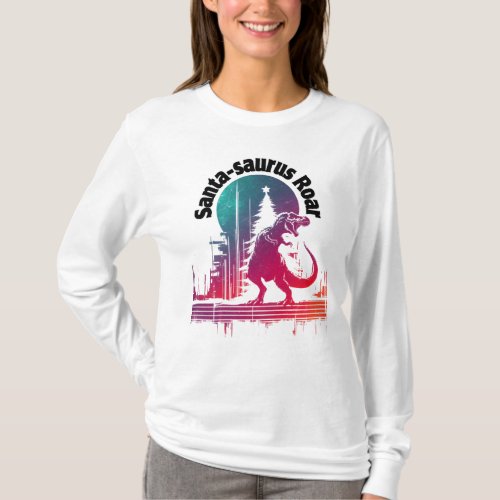 Santa_saurus Roar T_Shirt