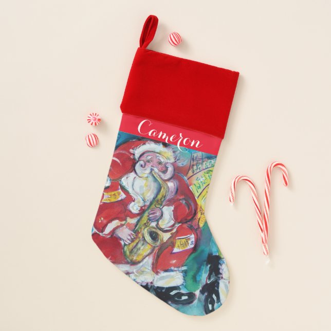 SANTA & SAX, CHRISTMAS PARTY CHRISTMAS STOCKING (Front)