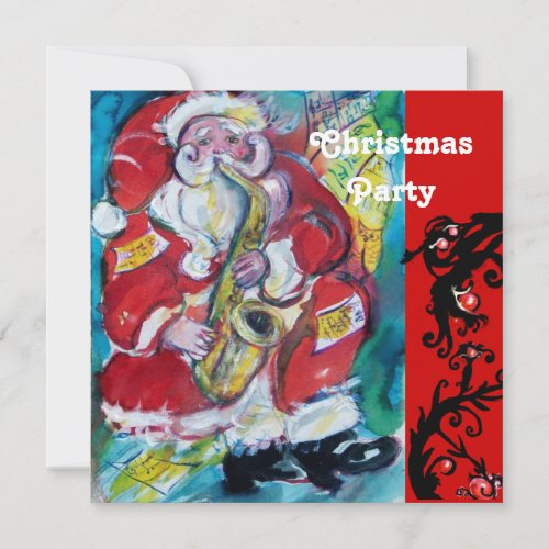 SANTA  SAX CHRISTMAS PARTY INVITATION