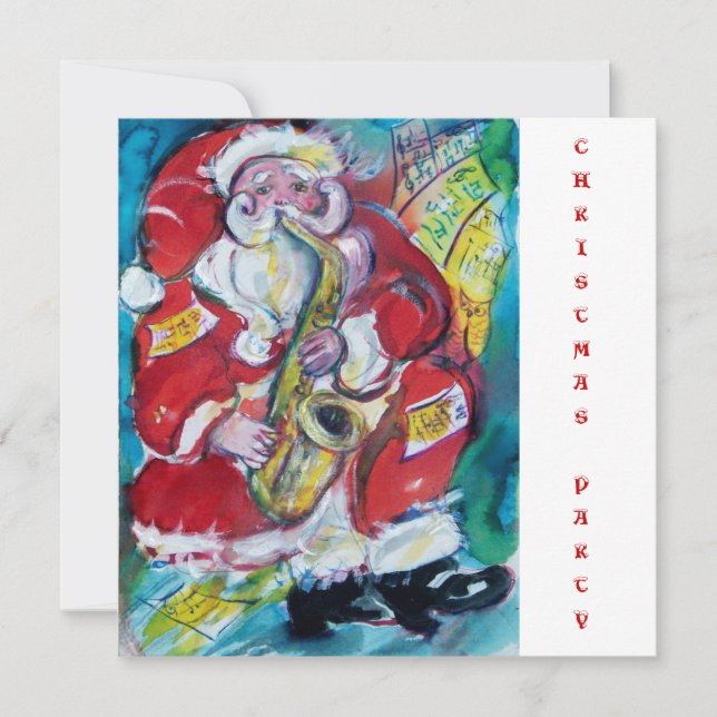 SANTA & SAX, CHRISTMAS PARTY INVITATION (Front)