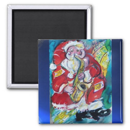 SANTA  SAX CHRISTMAS PARTY MAGNET