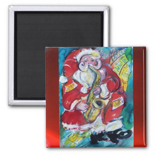 SANTA  SAX CHRISTMAS PARTY MAGNET