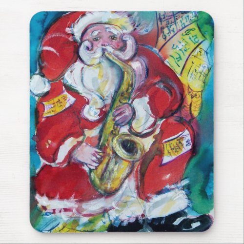 SANTA  SAX CHRISTMAS PARTY MOUSE PAD