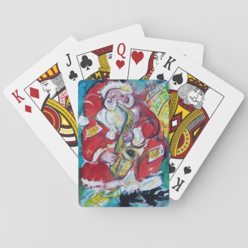 SANTA  SAX CHRISTMAS PARTY POKER CARDS