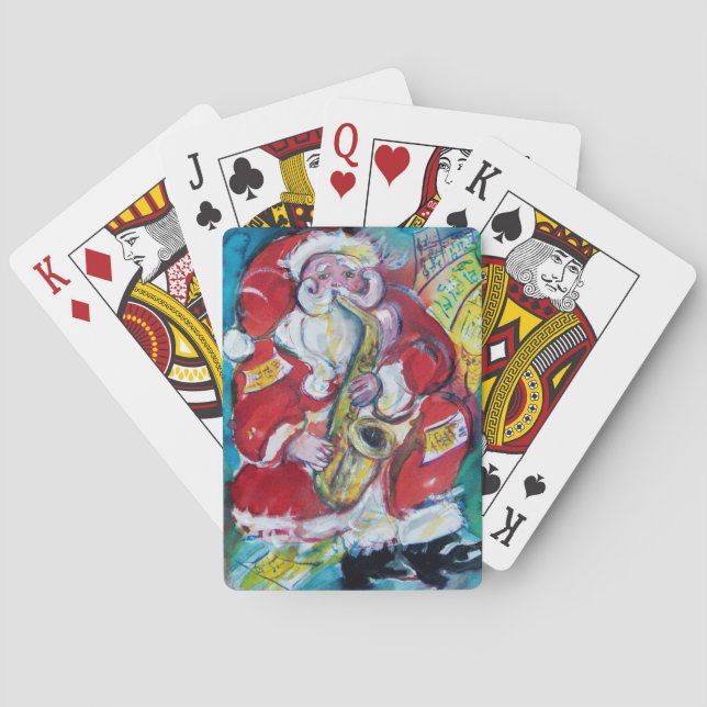 SANTA & SAX, CHRISTMAS PARTY POKER CARDS (Back)