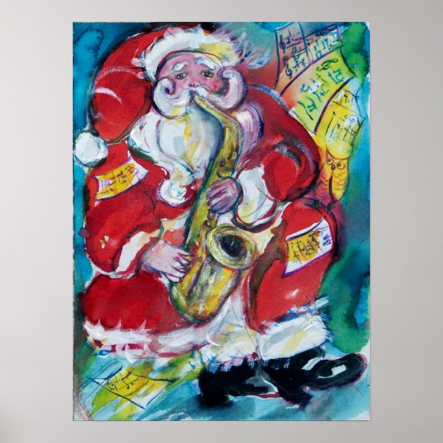 SANTA & SAX, CHRISTMAS PARTY POSTER (Front)