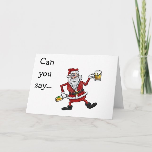 SANTA SAYS "LET'S  BE MERRY" HOLIDAY CARD (Front)