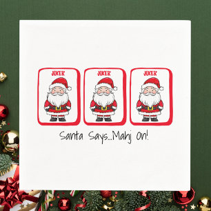 Santa Says... Mahj On! Christmas Party Napkins