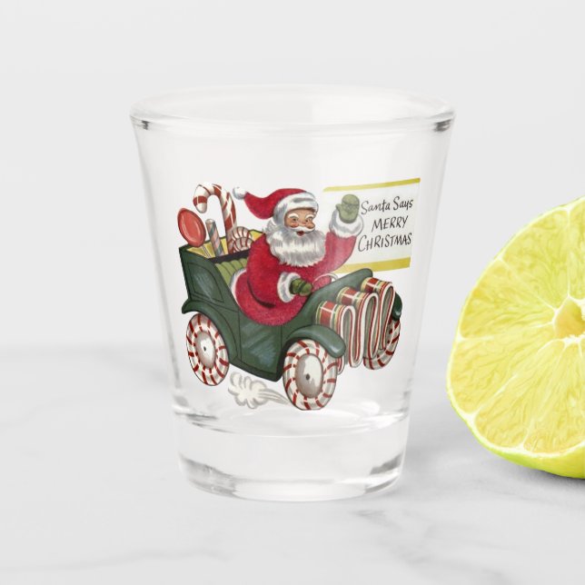 Santa Says Merry Christmas Shot Glass (Front)
