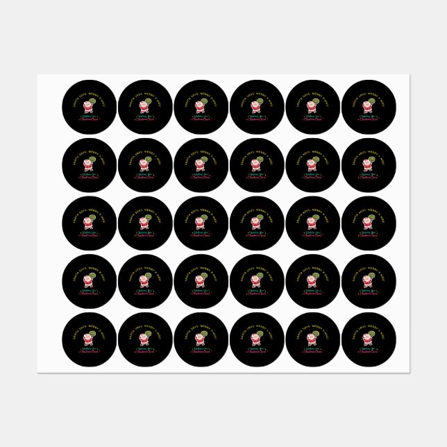 SANTA SAYS: MERRY X-MAS LABELS (Sheet)