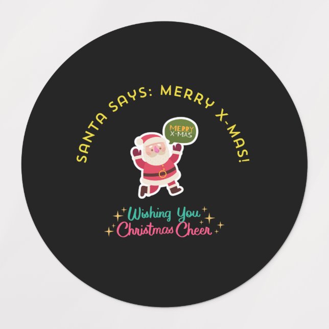 SANTA SAYS: MERRY X-MAS LABELS (Design 2)