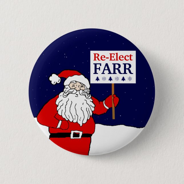 Santa Says Re-Elect a Progressive Congress Pinback Button (Front)