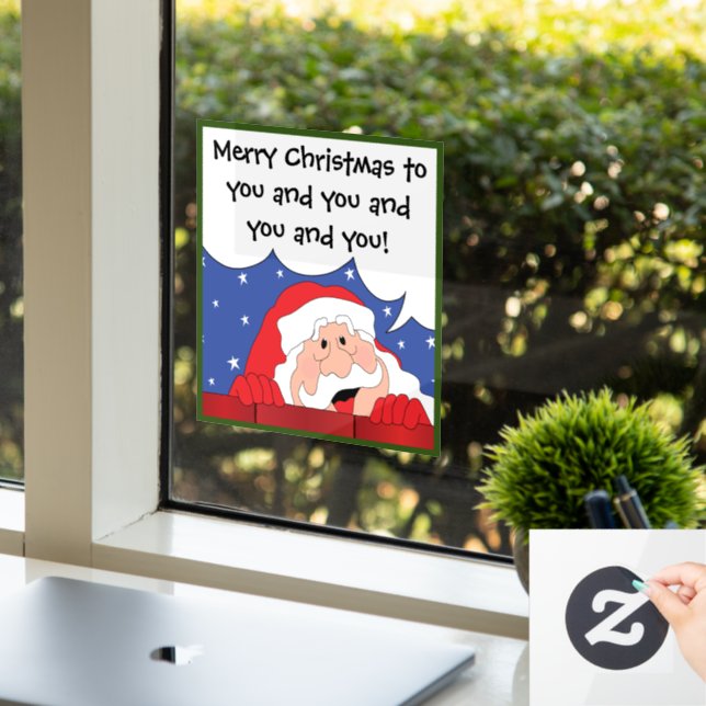 Santa Says Window Cling (Office)