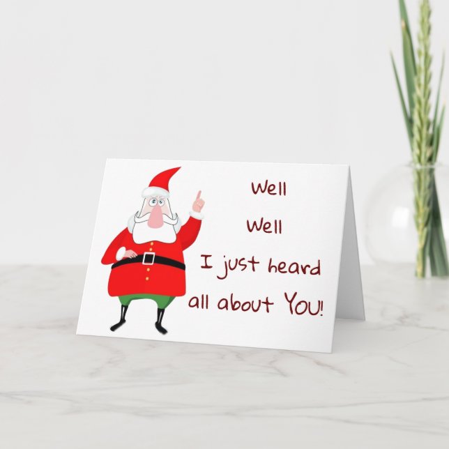 SANTA SAYS *YOU* ARE ON NAUGHTY LIST! HOLIDAY CARD (Front)