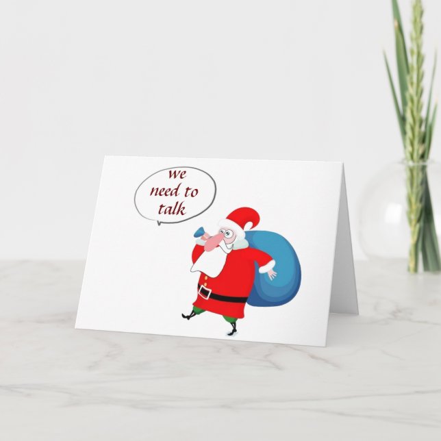SANTA SAYS *YOU* ARE ON NAUGHTY LIST! HOLIDAY CARD (Front)