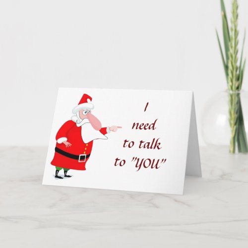 SANTA SAYS YOU ARE ON NAUGHTY LIST HOLIDAY CARD