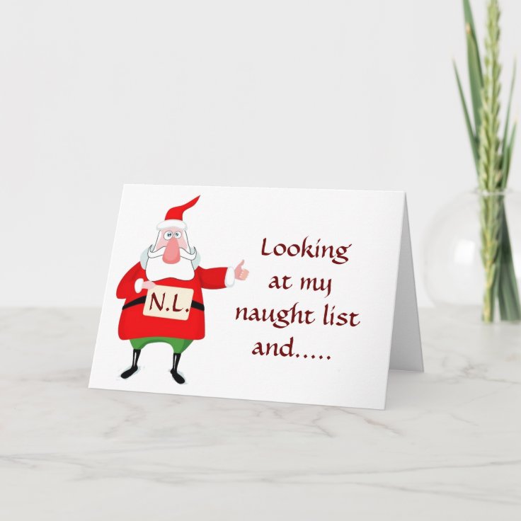 SANTA SAYS *YOU* ARE ON NAUGHTY LIST! HOLIDAY CARD | Zazzle