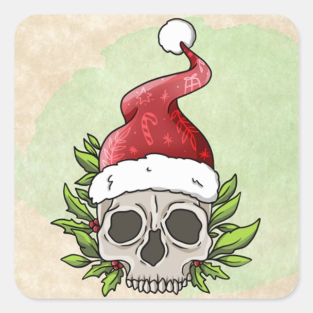 Santa Scary Creepy Gothic Christmas Stickers (Front)
