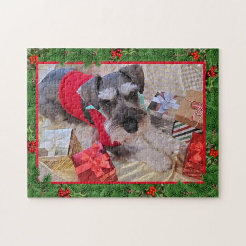 Santa Schnauzer Jigsaw Puzzle