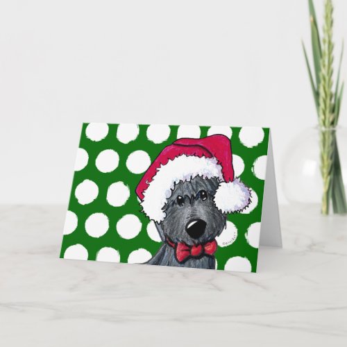 Santa Scottie Dog Christmas Card